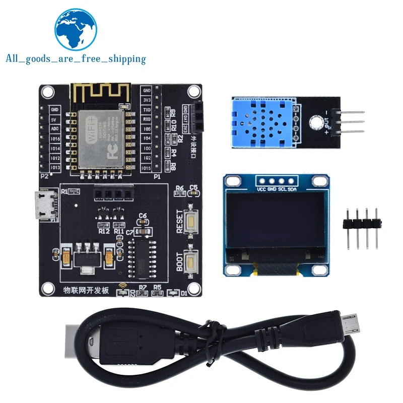 ESP8266 Stasiun Cuaca Kit DIY Kit Pemula IOT untuk Arduino Modul WIFI Nirkabel Suhu Hygrometer Termometer Digital - 3