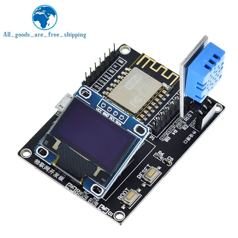 ESP8266 Stasiun Cuaca Kit DIY Kit Pemula IOT untuk Arduino Modul WIFI Nirkabel Suhu Hygrometer Termometer Digital - 4