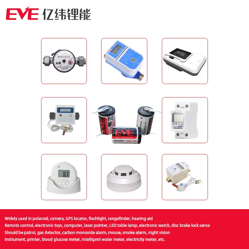 EVE ER14250 3.6 V 1 / 2AA Tidak Ada Baterai Lithium Primer yang Dapat Diisi Ulang untuk PLC Servo Sbsolute Value Encoder Pengontrol Suhu Probe - 2