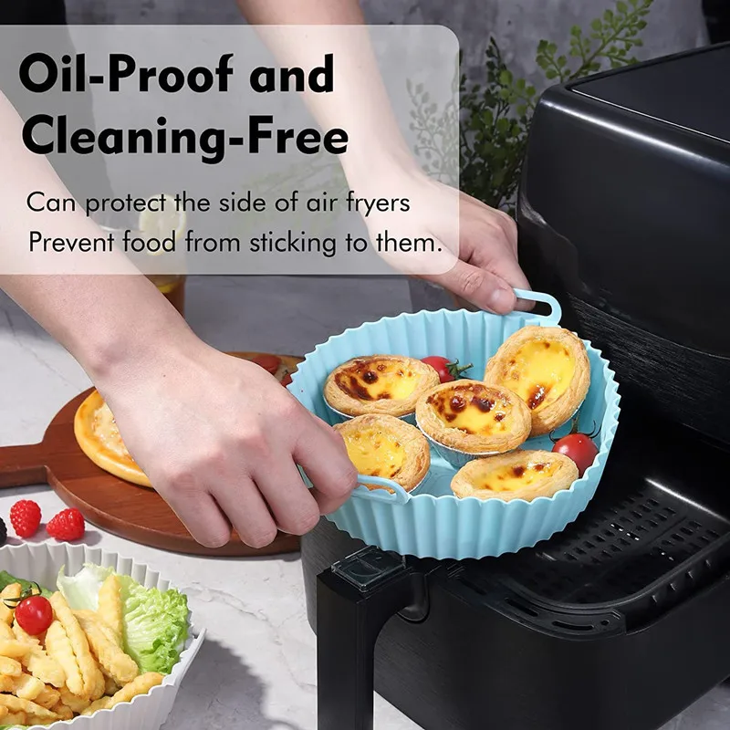 Fais Du Meningkatkan Upgrade Silikon Penggorengan Udara Oven Baking Tray Pizza Ayam Goreng Tikar BBQ Pot Pad Airfryer Pan Liner Aksesoris - 1