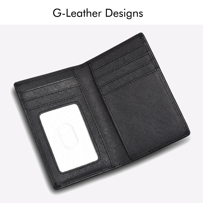 Fashion Saffiano Kulit Pemegang Kartu Kredit Id Card Case Dompet Biford Pendek dengan Pemblokiran RFID Nama Kustom yang Dipersonalisasi - 0
