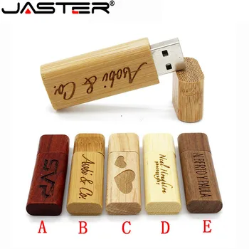 Flash drive USB bambu kayu JASTER flashdisk serpihan kayu 4GB 8GB 16GB 32GB 64GB Stik memori U disk Hadiah Pribadi 1 Buah logo gratis