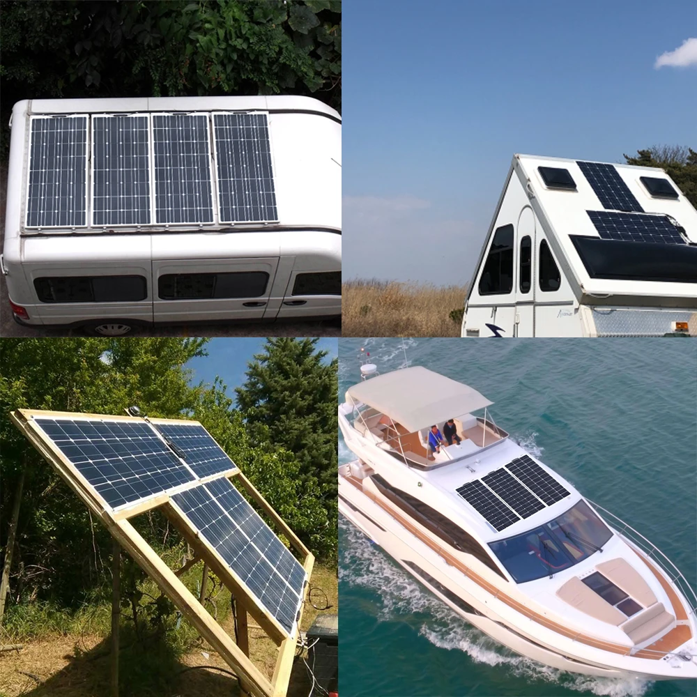 Fleksibel Panel Tenaga Surya / Solar Panel 12 V Kit 240 W 360 W 480 W 600 W 720 W Charge Controller Kabel untuk Baterai RV Trailer Perahu Kabin Caravan Truk - 4