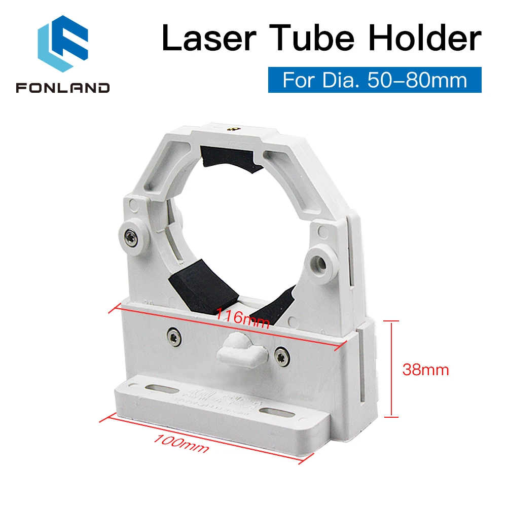 FONLAND CO2 Dudukan Tabung Laser Dudukan Plastik Fleksibel 50-80mm untuk Mesin Pemotong Ukiran Laser 50-180W - 1