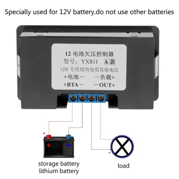 GXMA 12V Baterai Tegangan Rendah Cut Off Switch On Perlindungan Pengontrol Tegangan Rendah DC