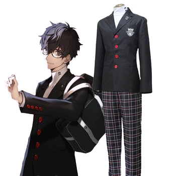 Game Persona 5 Kostum Cosplay Akira Kurusu P5 Ren Amamiya Set Lengkap Seragam Sekolah Setelan Pria Pakaian Blazer Uniseks Halloween