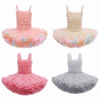 Gaun Putri Gadis Gaun Tutu Gadis Bunga Gaun Balerina Anak-anak Kostum Pesta Ulang Tahun Karnaval Bayi Perempuan Musim Panas Mewah Kostum Pesta Ulang Tahun Karnaval Bayi Perempuan