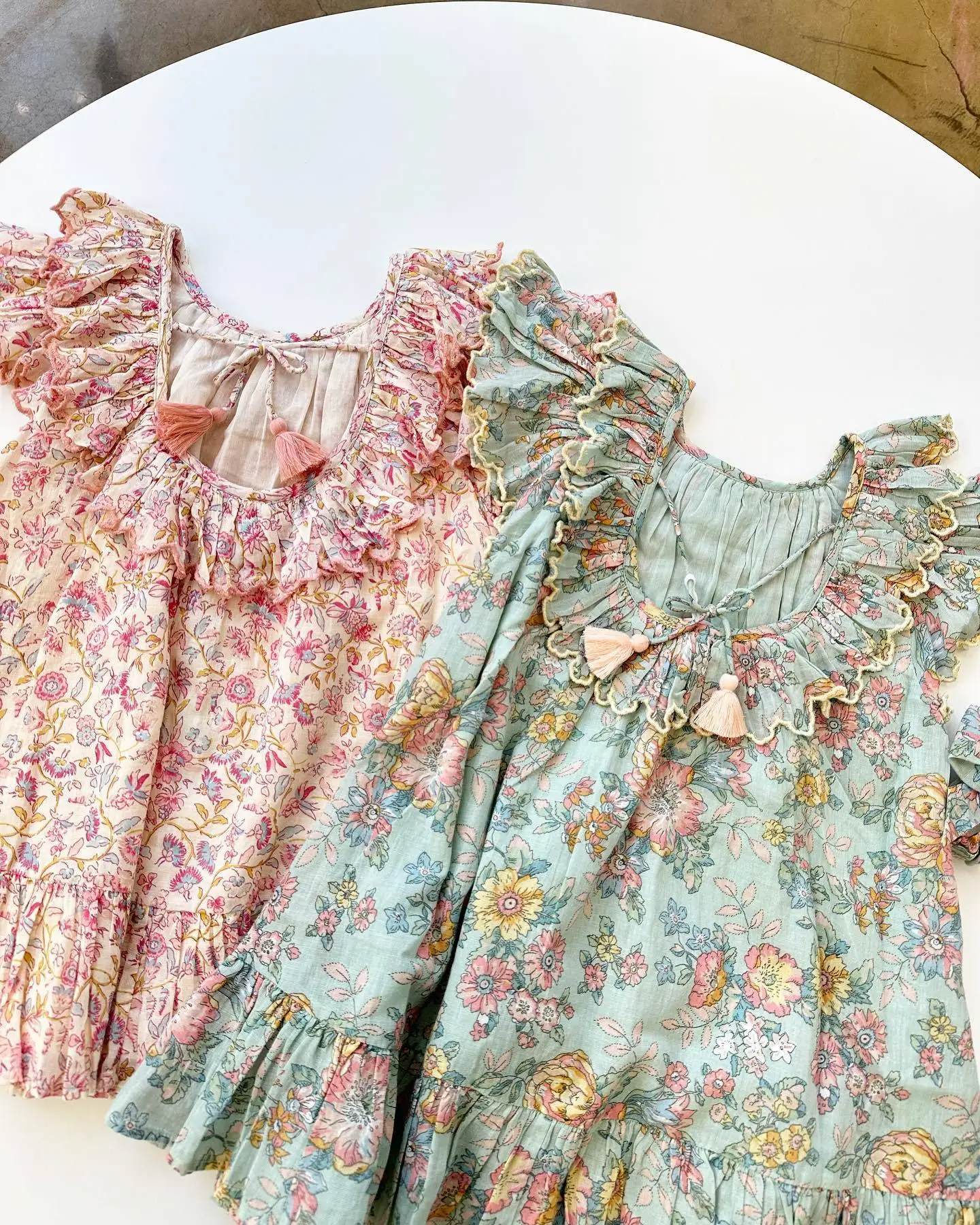 Gaun Anak Perempuan Musim Panas Gaun Putri Tanpa Punggung Pesta Tanpa Lengan Berlipit Bunga Bayi Pakaian Anak Perempuan Balita 2023 Baru - 5