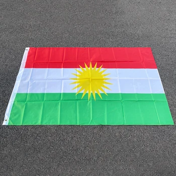 Gratis Pengiriman Bendera Kurdi Bendera Kurdistan 90*150cm Bendera Gantung Poliester Kurdi dan Bannes 2 Sisi Dicetak Bendera Rumah