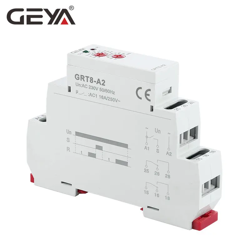 Gratis Pengiriman GEYA GRT8-A Elektronik 16A SPDT PADA Delay Timer Relay Waktu Relay 12 V 24 V 220 V DIN Rel Tipe AC230V ATAU AC / DC12-240 V - 1