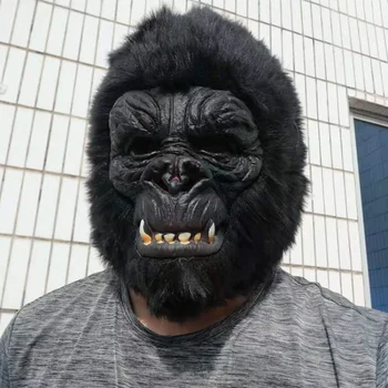 Halloween Simpanse Masker Orangutan Pesta Cosplay Alat Peraga Teror Lucu Masker