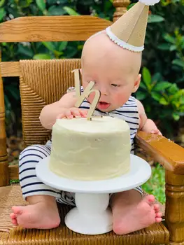 Happy 1/2 Puncak Kue Ulang Tahun Perak Berkilau untuk Pesta Anak-anak Kue Ulang Tahun Setengah Kue Penutup Dekorasi Pesta 6 Bulan