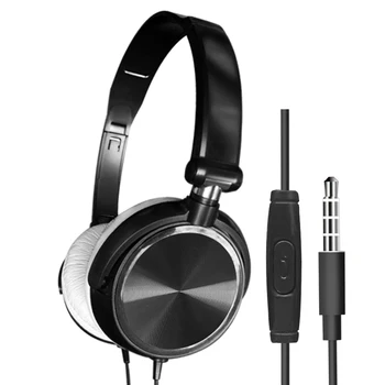 Headphone Berkabel Dengan Mikrofon Headset Over Ear Earphone Stereo Musik Suara HiFi Bass untuk iPhone Xiaomi Sony Huawei PC