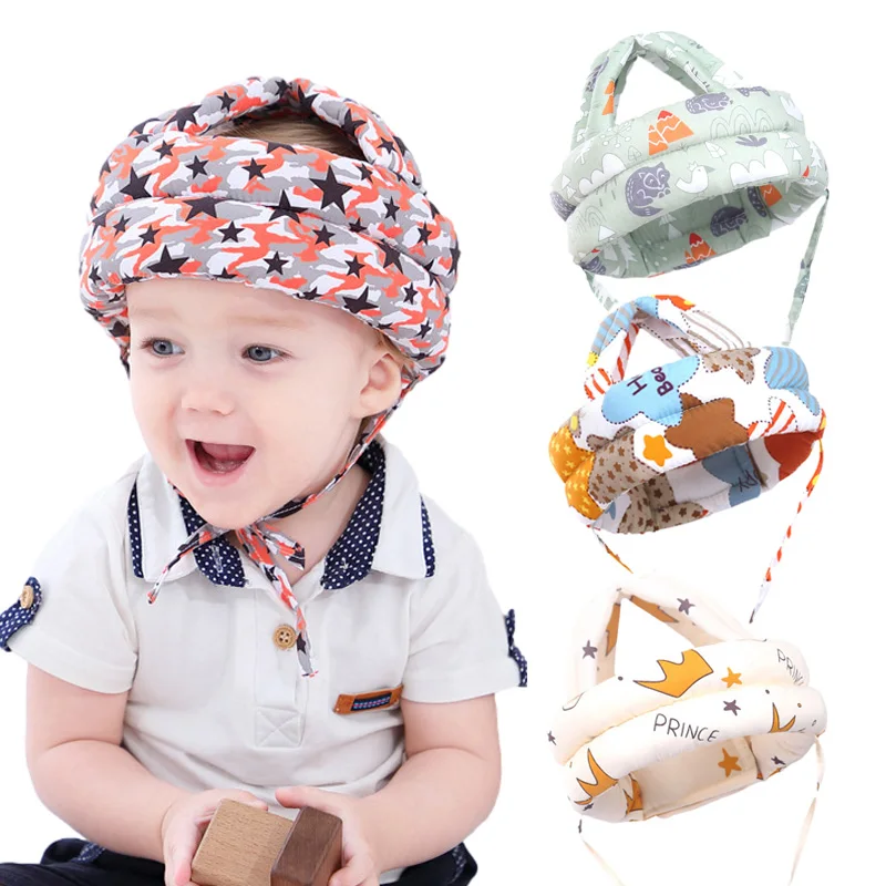 Helm Pengaman Bayi Balita Topi Bayi Helm Belajar Berjalan Topi Pelindung Bayi Helm Bermain Lembut Nyaman Topi Tali Kekang - 1