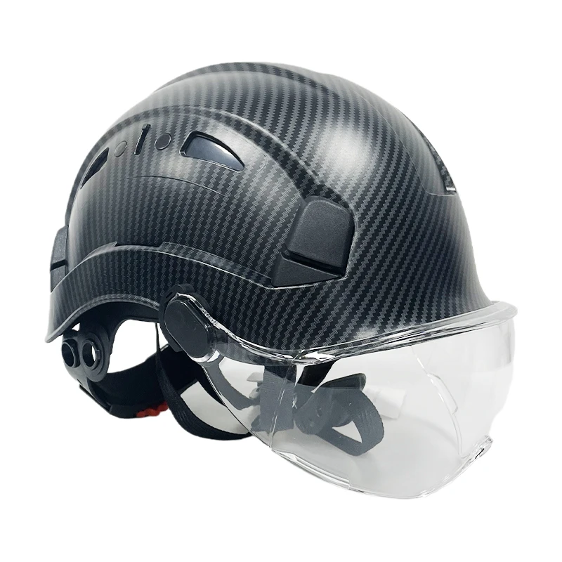 Helm Pengaman dengan Kacamata ABS Topi Kerja Konstruksi Topi Keras Pelindung untuk Mendaki Berkendara Di Luar Ruangan Helm Penyelamat Pekerjaancr08x - 3