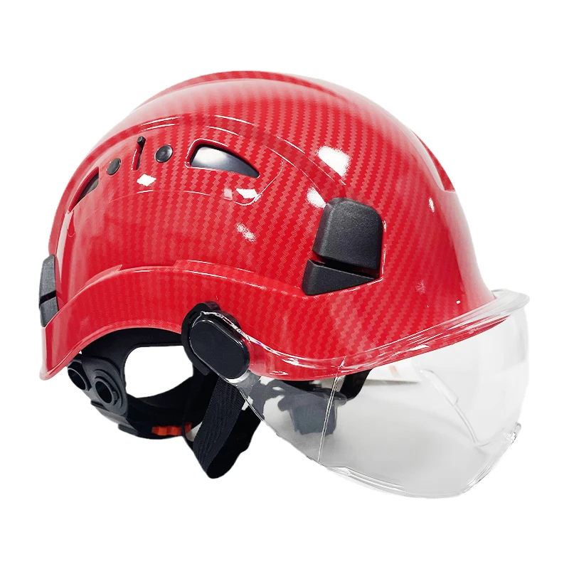 Helm Pengaman dengan Kacamata ABS Topi Kerja Konstruksi Topi Keras Pelindung untuk Mendaki Berkendara Di Luar Ruangan Helm Penyelamat Pekerjaancr08x - 4