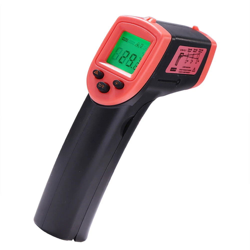 HW600 Termometer Inframerah Digital Phrometer Suhu Non Kontak Industri Pengukur Suhu Laser IR Layar LCD -50°C~600° - 1