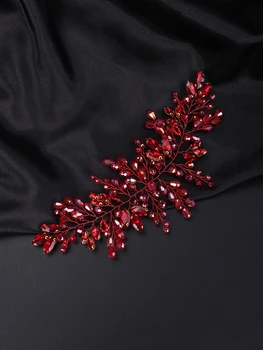 Ikat Kepala Pengantin Bunga Berlian Imitasi Tiara Pernikahan Kristal Mode Aksesori Rambut Pengantin Wanita Perhiasan Rambut Prom Pesta Buatan Tangan