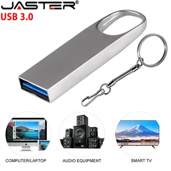 JASTER USB 3.0 Flash Drive USB logam 64GB 32GB 16GB 8GB 4GB Stik USB Drive Pena Logam Kapasitas Nyata (Lebih dari 10 buah Logo gratis)
