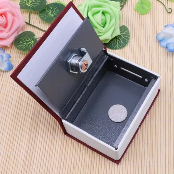 JAVRICK Kotak Penyimpanan Baja Tahan Karat Perhiasan Tunai Kotak Keamanan Rahasia Buku Kamus Loker Kotak Perhiasan dengan Kunci