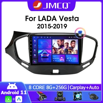 JMCQ Pemutar Video Multimedia Radio Mobil Android 11 Untuk LADA Vesta Cross Sport 2015-2019 Navigasi 2 Din Unit Kepala Carplay GPS 4G