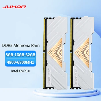 JUHOR Memoria ram DDR5 8GB 16GB 32GB 4800MHz 5600MHz 6000MHz 6400MHz 6800MH8GBX2 16GBX2 DIMM Memori Permainan Komputer Desktop Ram