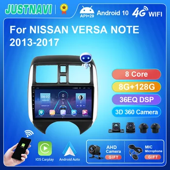 JUSTNAVI Android 10 untuk NISSAN VERSA NOTE 2013-2017 Pemutar Video Multimedia Radio Mobil Navigasi GPS Carplay Stereo Tanpa DVD 2Din