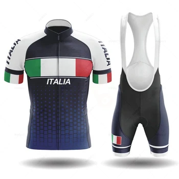 Jersey Bersepeda Italia Lengan Pendek 2023 Pakaian Celana Pendek Bib Sepeda Pria Tim Set Bersepeda Maillot Pakaian MTB Ropa Ciclismo Maillot