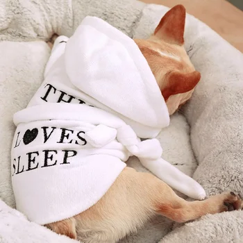 Jubah Mandi Anjing Peliharaan Penyerap Tinggi Piyama Anjing Lembut Nyaman Pakaian Tidur Menara Pengering Mandi Kucing Anak Anjing Dalam Ruangan Pakaian