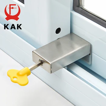 KAK Adjustable Window Lock Stopper Kunci Pengaman untuk Anak-anak dan Hewan Peliharaan Kunci Pintu Anti Maling Perangkat Keras Kunci Jendela Geser Tanpa Pukulan