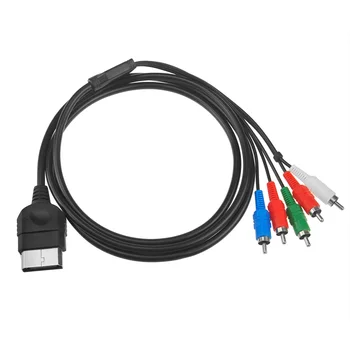 Kabel Audio Video RCA 1,8 m Kabel AV Kabel Sambungan Sambungan TV Komponen HD Definisi Tinggi untuk XBOX Asli Hitam