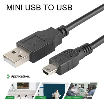 Kabel Data 1M Mini USB 2.0 Ke USB T-port Tembaga Standar Empat Inti Pengerjaan Halus Kabel Transmisi Konektor Berlapis Emas