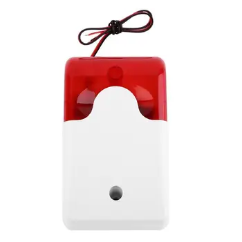 Kabel Lampu Flash Strobo Sirene Luar Ruangan 12V Alarm Suara Strobo Berkedip Sirene Suara Lampu Merah Sistem Alarm Keamanan Rumah 108dB