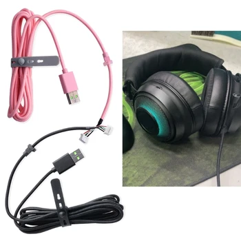 Kabel Pengisi Daya USB Kabel Garis PVC untuk Perbaikan Bagian Headphone Razer Kraken Ultimate / 7.1 V2 RGB / V3 Berkabel / Edisi Kitty F19E