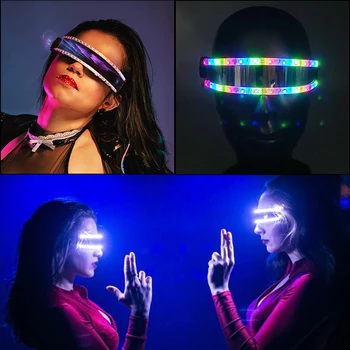 Kacamata LED Mode Baru Kacamata Menyala Berkedip Kacamata Kostum Pesta Malam DJ Bar Alat Peraga Pencahayaan Pertunjukan Tari