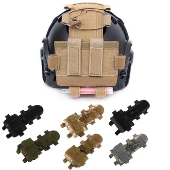 Kantong Baterai Helm Taktis Baterai Helm MK2 Tas Paket Keseimbangan Helm Militer CEPAT untuk Peralatan Luar Ruangan Berburu Airsoft