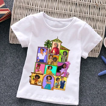Kaos Anak-anak Encanto Mirabel Kaus Disney Baju Kasual Lengan Pendek Kawaii Kartun Anak Atasan Anime Kaus Anak Laki-laki Perempuan