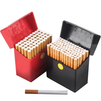 Kapasitas Besar Kotak Rokok Tahan 50 Buah Kotak Penyimpanan Rokok Otomatis Penutup Peluru Tahan Air Kotak Rokok Tempat Tembakau