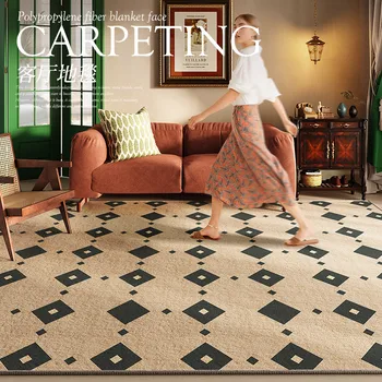 Karpet Dekorasi Ruang Tamu Retro Prancis Karpet Samping Tempat Tidur Tebal untuk Kamar Tidur Karpet Ruang Santai Dapat Dicuci Rumah Area Luas Karpet Santai Dapat Dicuci