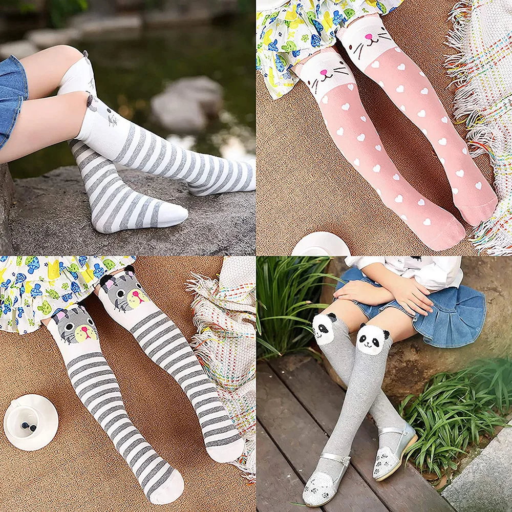 Kaus kaki setinggi lutut anak-anak hewan lucu kaus kaki panjang lutut anak perempuan kaus Kaki bergaris kaus Kaki betis bayi sokken setinggi lutut bayi - 1