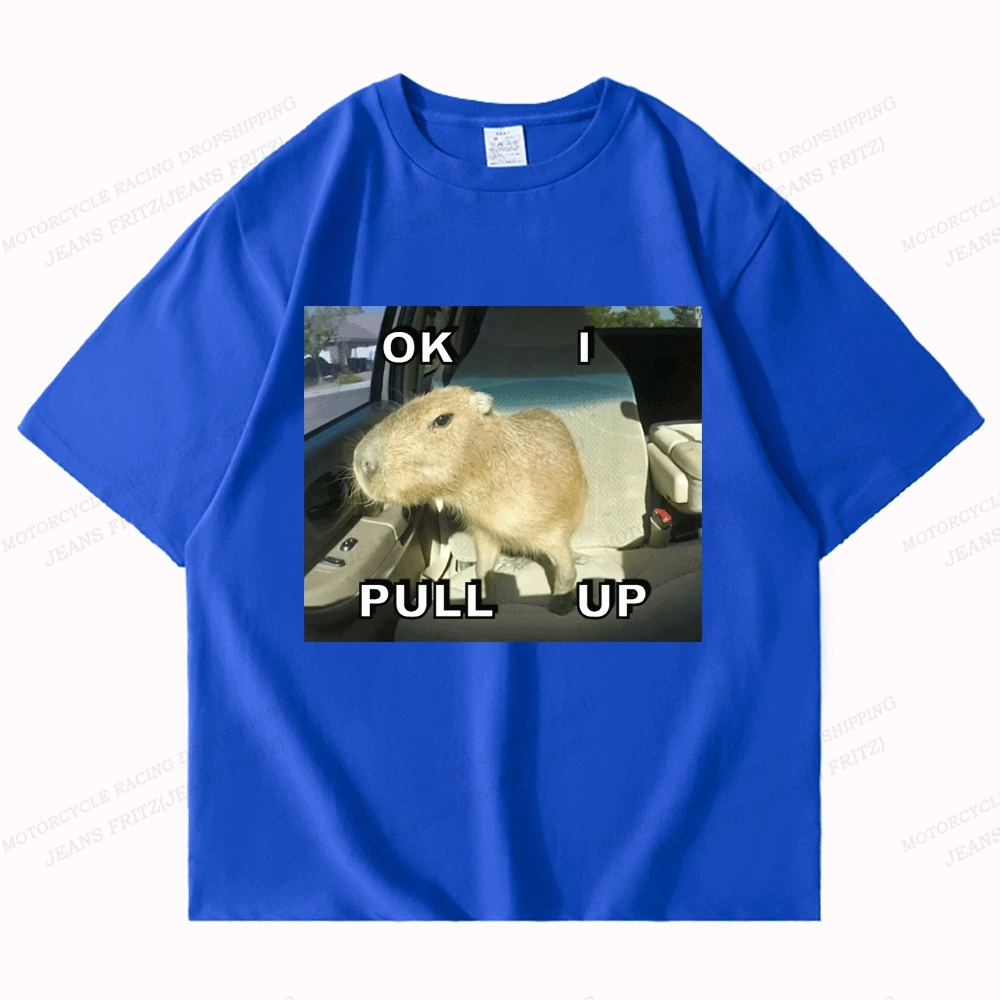 Kaus Meme Capybara Lucu Kaus Fashion Pria Wanita Kaus Katun Atasan Hip Hop Anak-anak Kaus Pria Kaus Anak Laki-laki Pakaian Pria - 1