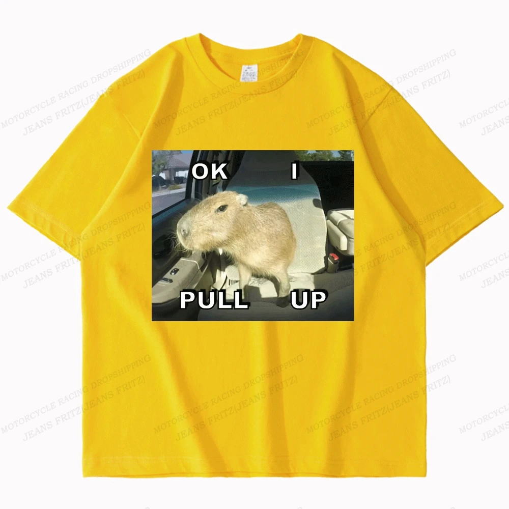 Kaus Meme Capybara Lucu Kaus Fashion Pria Wanita Kaus Katun Atasan Hip Hop Anak-anak Kaus Pria Kaus Anak Laki-laki Pakaian Pria - 5