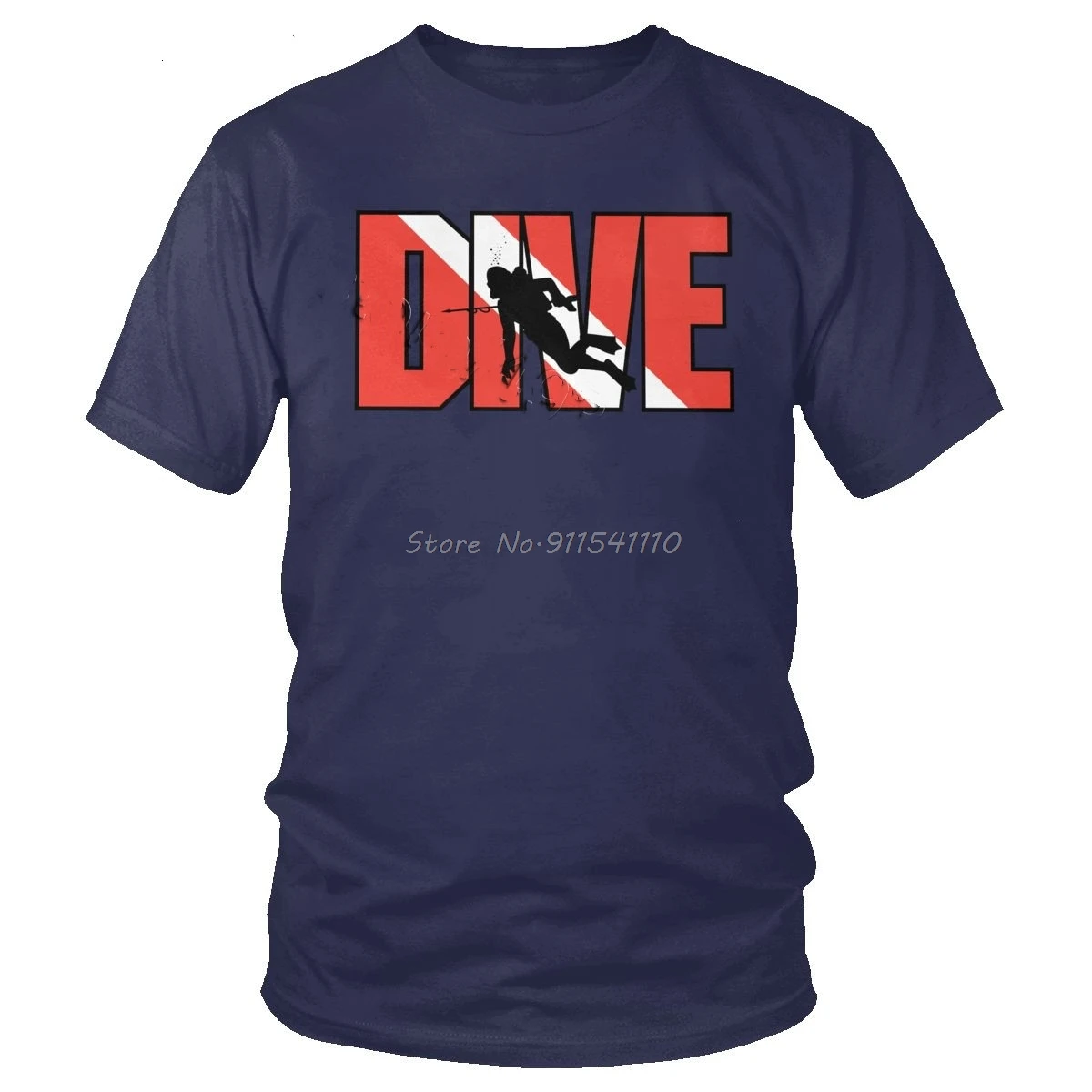 Kaus Scuba Drive Keren Kaus Katun Lembut Kasual Pria Kaus Selam Laut Lengan Pendek Leher-O Kaus Ide Hadiah Penyelam - 3