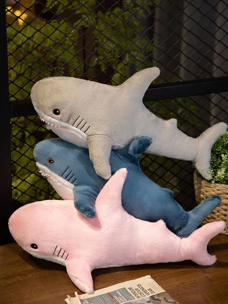 Kawaii Dazzle Tie-Dye Shark Mainan Mewah Berbagai Warna Action Figure Hiu Boneka Pendamping Anak Ragdoll Kirim Anak-anak - 5