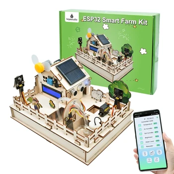 Keyestudio ESP32 Kit Pertanian Pintar Kit IOT dengan Papan ESP32 untuk Arduino Scratch 3.0 Pemrograman Grafis Kit Pemula Pintar DIY
