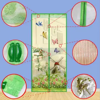 Kincir Angin Kupu-kupu Anti Nyamuk Tirai Layar Pintu Magnetik Jaring Jaring Musim Panas