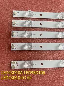 Kit 5 buah Strip Lampu Latar LED untuk JVC LT-43M650 LT-43M450 LE43U6500U FD4351A-LU LED43D10A LED43D10B-ZC14FG-01 LED43D10-03 (A) 04