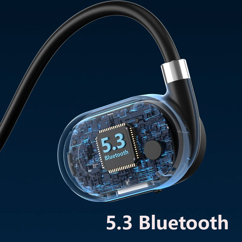 Konduksi Tulang Headset Bluetooth 5.0 Dipasang Di Telinga Headset Lari Olahraga Nirkabel Konduksi Udara Nirkabel Tahan Air Terpasang di Telinga - 3