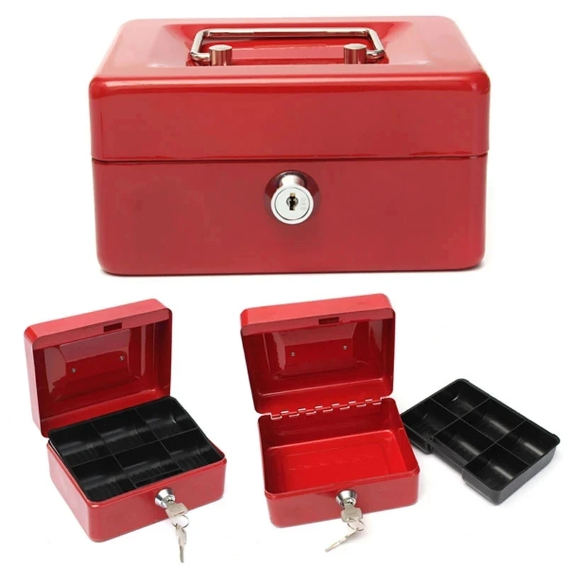 Kotak Uang Petty Mini Praktis Kunci Keamanan Baja Tahan Karat Brankas Kecil yang Dapat Dikunci Cocok untuk Dekorasi Rumah 3 Ukuran L / XL / XXL - 3