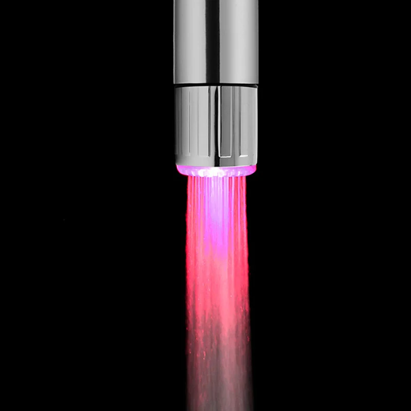 Kran Air LED Sensitif Suhu Kran Lampu 3 Warna Kran Dapur Kamar Mandi Bersinar Tahan Lama Kran Aerator Keran Nosel Pancuran - 0